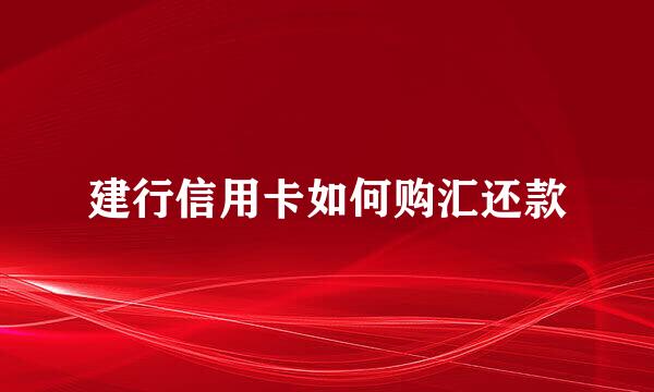 建行信用卡如何购汇还款