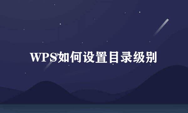 WPS如何设置目录级别
