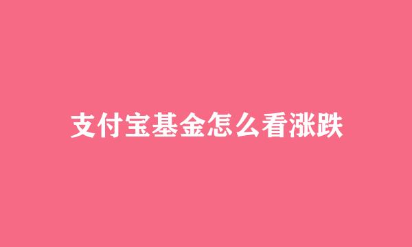 支付宝基金怎么看涨跌