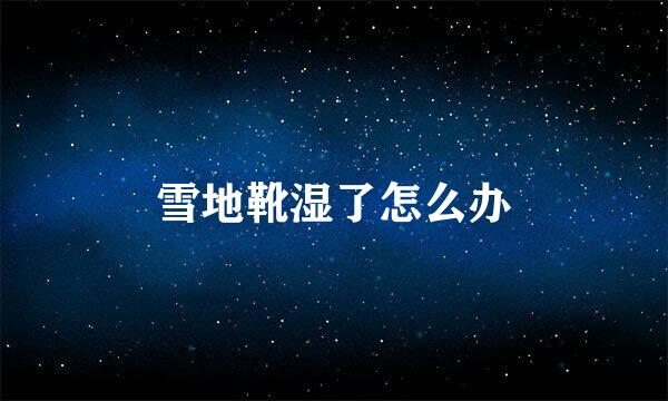 雪地靴湿了怎么办