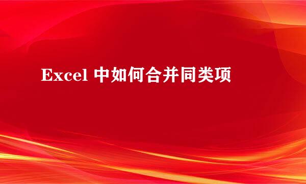 Excel 中如何合并同类项