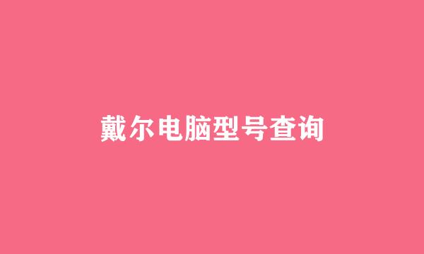 戴尔电脑型号查询