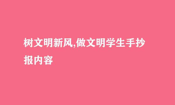 树文明新风,做文明学生手抄报内容