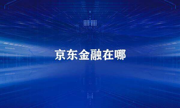 京东金融在哪