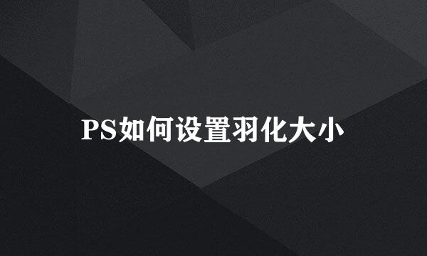 PS如何设置羽化大小