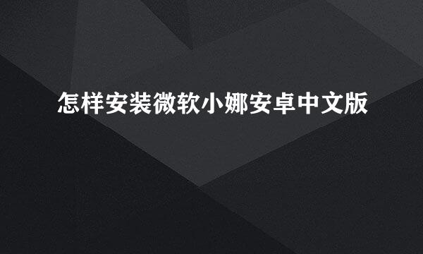怎样安装微软小娜安卓中文版