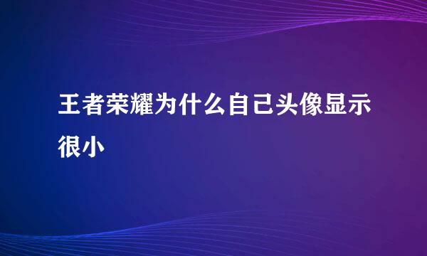 王者荣耀为什么自己头像显示很小