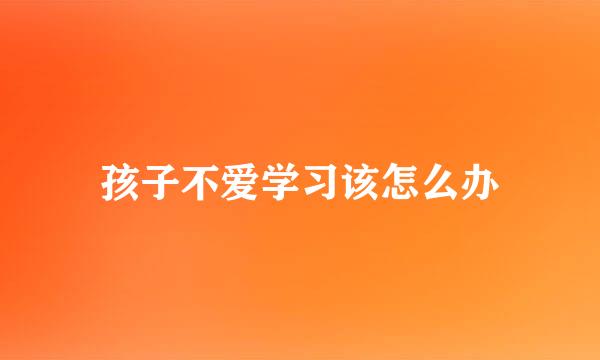 孩子不爱学习该怎么办