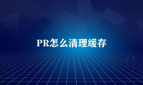 PR怎么清理缓存