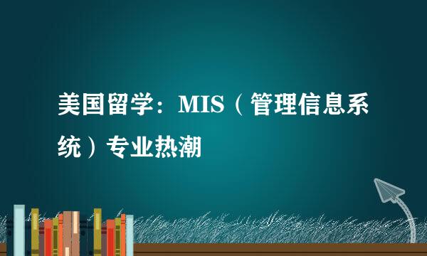 美国留学：MIS（管理信息系统）专业热潮