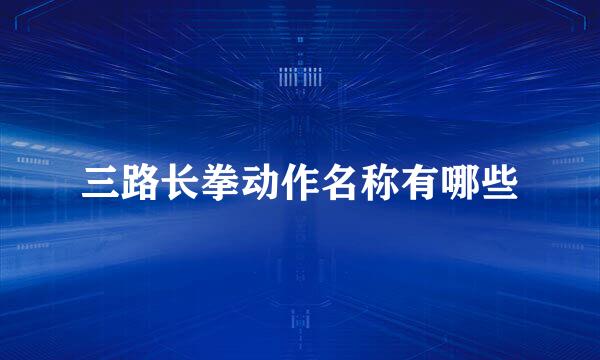 三路长拳动作名称有哪些