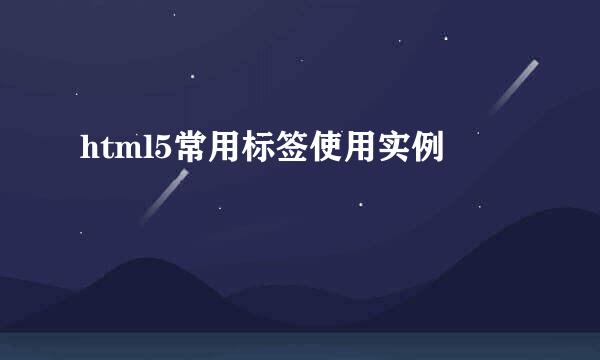 html5常用标签使用实例