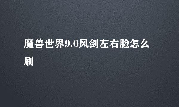 魔兽世界9.0风剑左右脸怎么刷