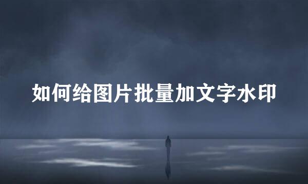 如何给图片批量加文字水印