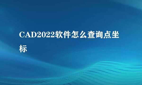 CAD2022软件怎么查询点坐标