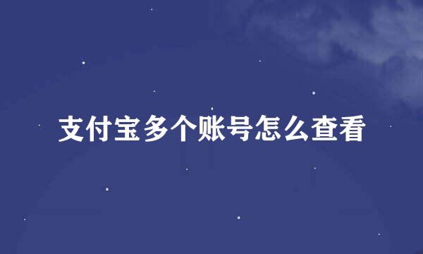 支付宝多个账号怎么查看