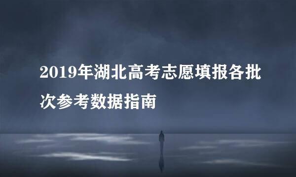 2019年湖北高考志愿填报各批次参考数据指南