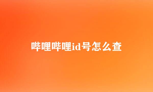 哔哩哔哩id号怎么查