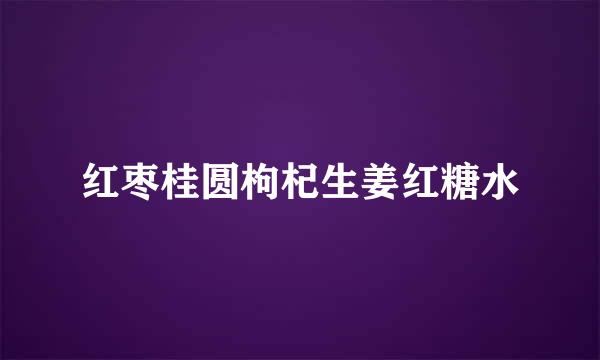 红枣桂圆枸杞生姜红糖水
