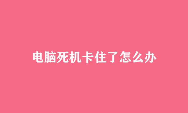 电脑死机卡住了怎么办