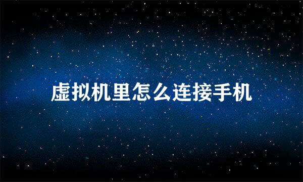 虚拟机里怎么连接手机