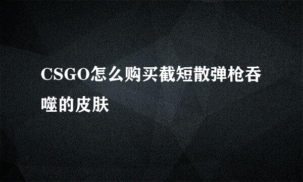 CSGO怎么购买截短散弹枪吞噬的皮肤