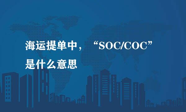 海运提单中，“SOC/COC”是什么意思