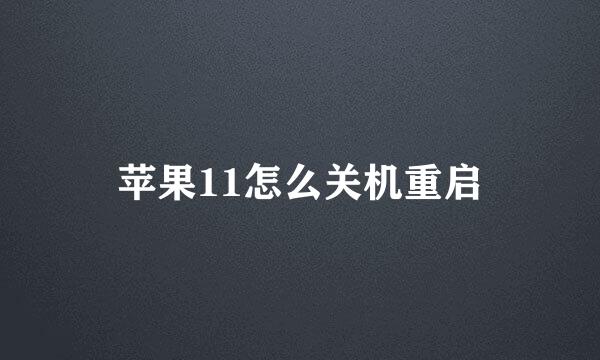 苹果11怎么关机重启