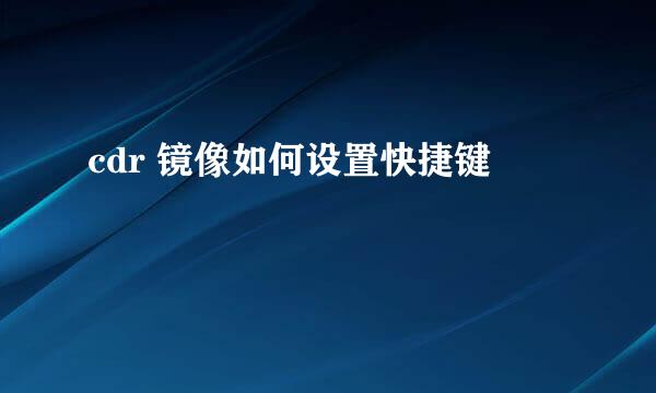 cdr 镜像如何设置快捷键