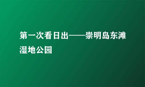 第一次看日出——崇明岛东滩湿地公园
