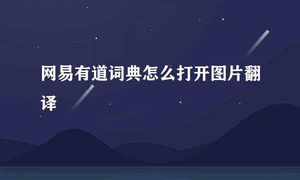 网易有道词典怎么打开图片翻译