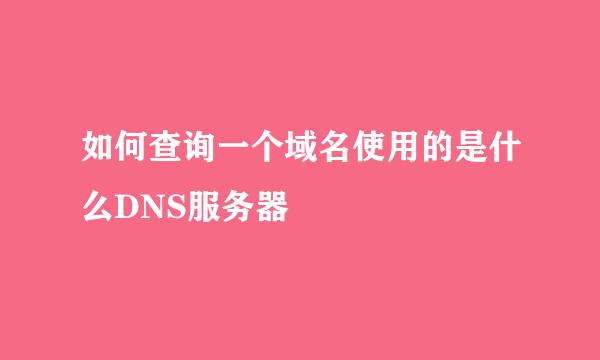 如何查询一个域名使用的是什么DNS服务器