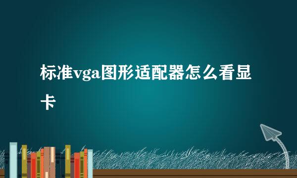标准vga图形适配器怎么看显卡
