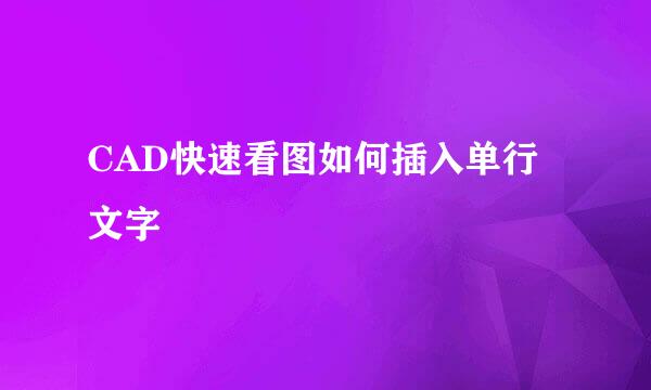 CAD快速看图如何插入单行文字