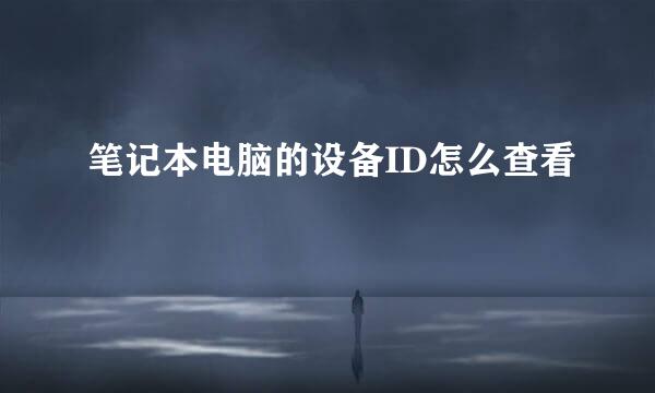 笔记本电脑的设备ID怎么查看
