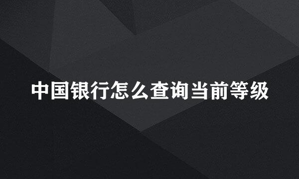 中国银行怎么查询当前等级