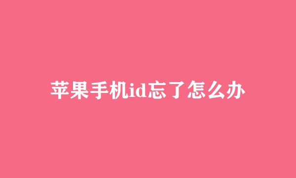 苹果手机id忘了怎么办