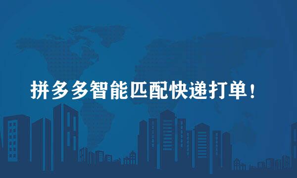 拼多多智能匹配快递打单！