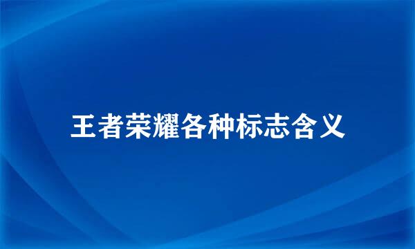 王者荣耀各种标志含义