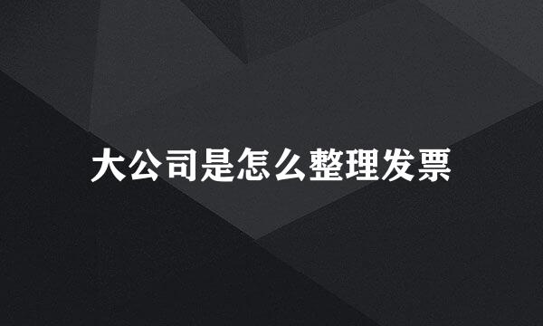 大公司是怎么整理发票