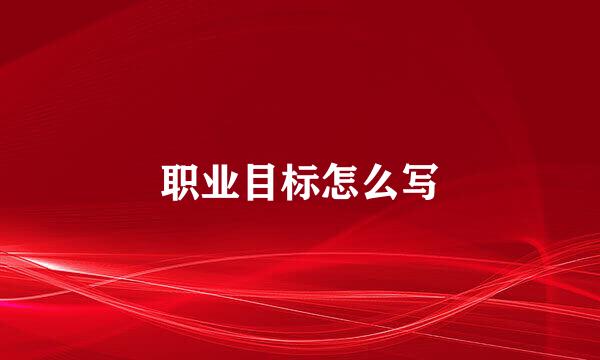 职业目标怎么写