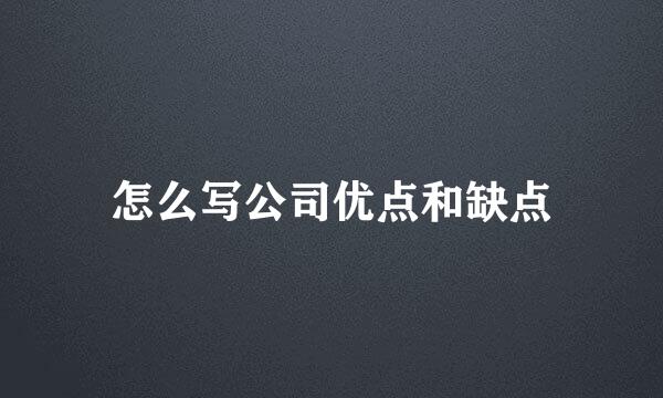 怎么写公司优点和缺点