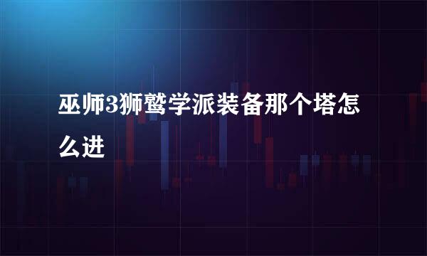 巫师3狮鹫学派装备那个塔怎么进