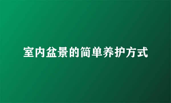 室内盆景的简单养护方式
