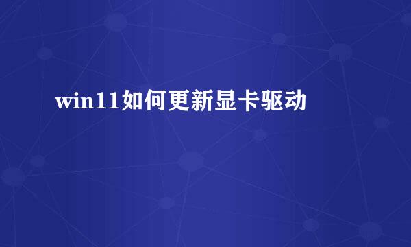 win11如何更新显卡驱动