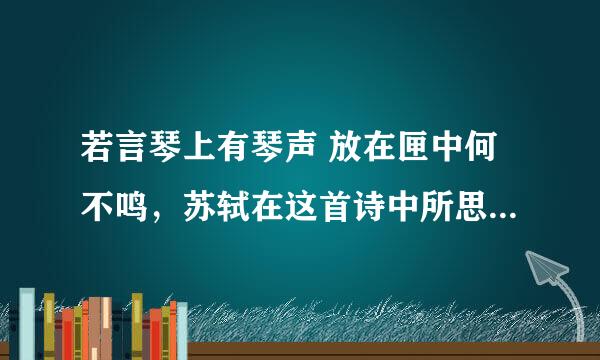 若言琴上有琴声 放在匣中何不鸣，苏轼在这首诗中所思考的问题是什么
