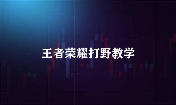 王者荣耀打野教学