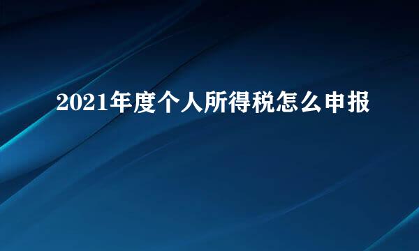 2021年度个人所得税怎么申报