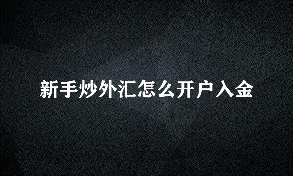 新手炒外汇怎么开户入金