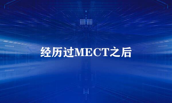 经历过MECT之后